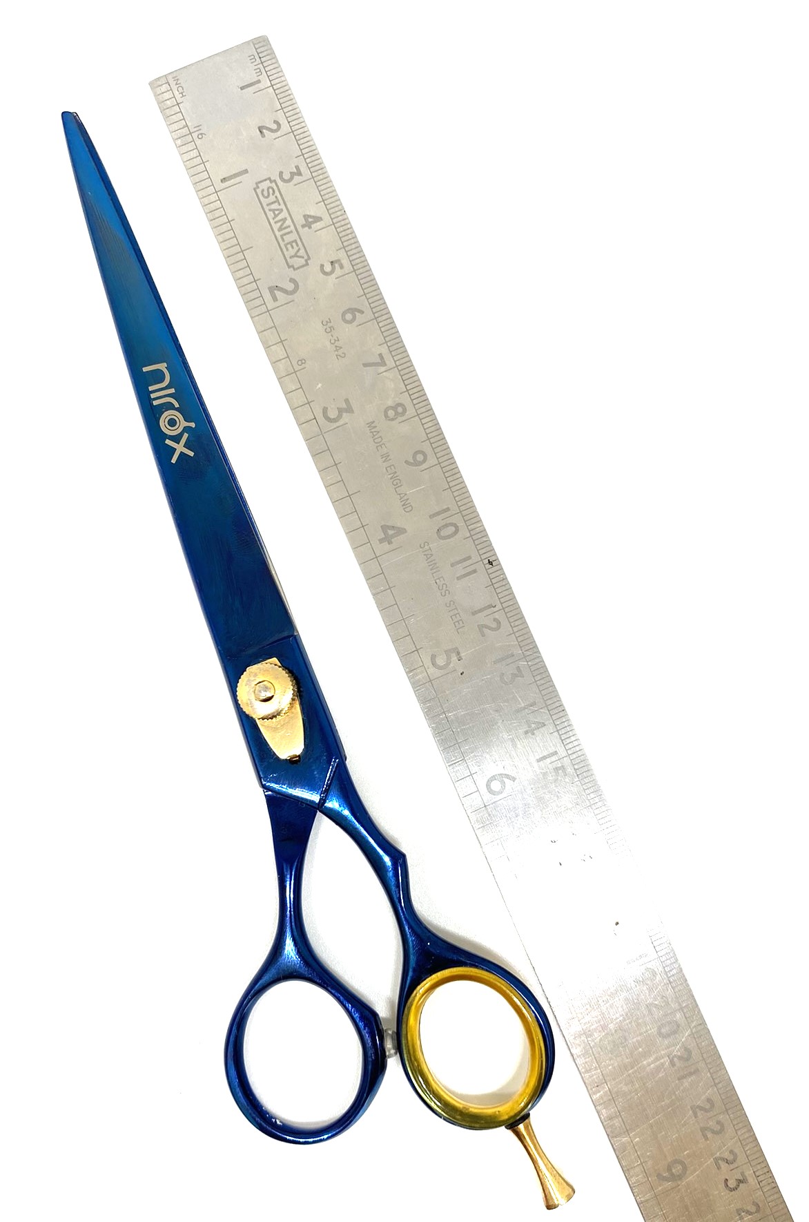 Tesoura Reta 8&quot; Azul Nirox + Estojo