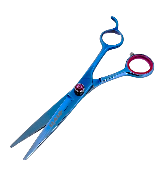 Tesoura Reta UAU+ Navalha  8&quot; Azul