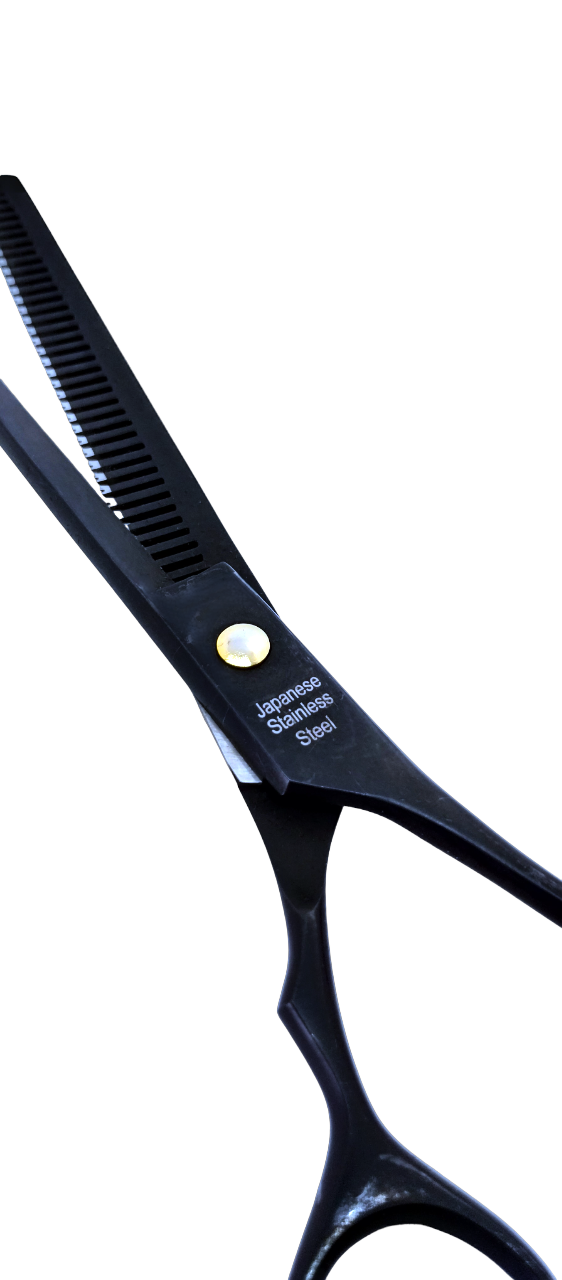 Tesoura Semi Dentada 7.5&quot; Golden Groomer Preta
