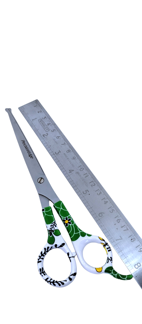 Tesoura Reta 7,5&quot; Precision Edge Cabo Acrilico Colorido