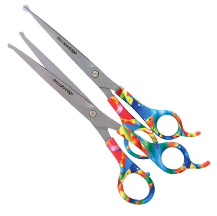 Tesoura Reta 7,5&quot; Precision Edge Cabo Acrilico Colorido