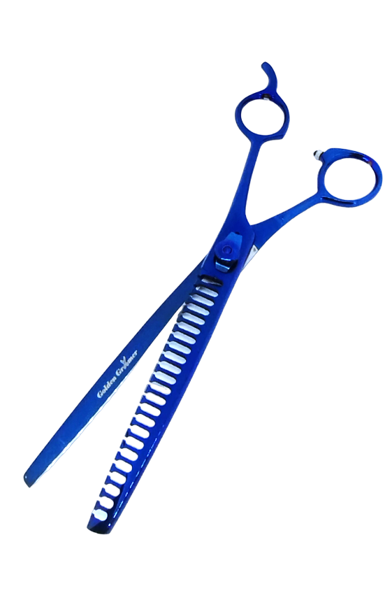 Tesoura Tubarão 8&quot; Azul Golden Groomer